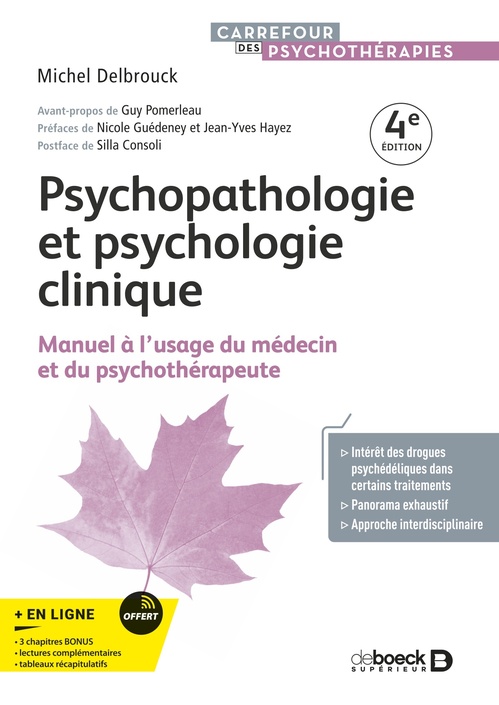 Couverture ebook de Psychopathologie et psychologie clinique, de Michel Delbrouck