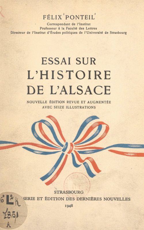 ebook cover of Essai sur l'Histoire de l'Alsace, by Felix Ponteil