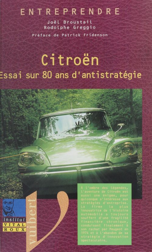 Couverture ebook de Citroën, de Vital Roux