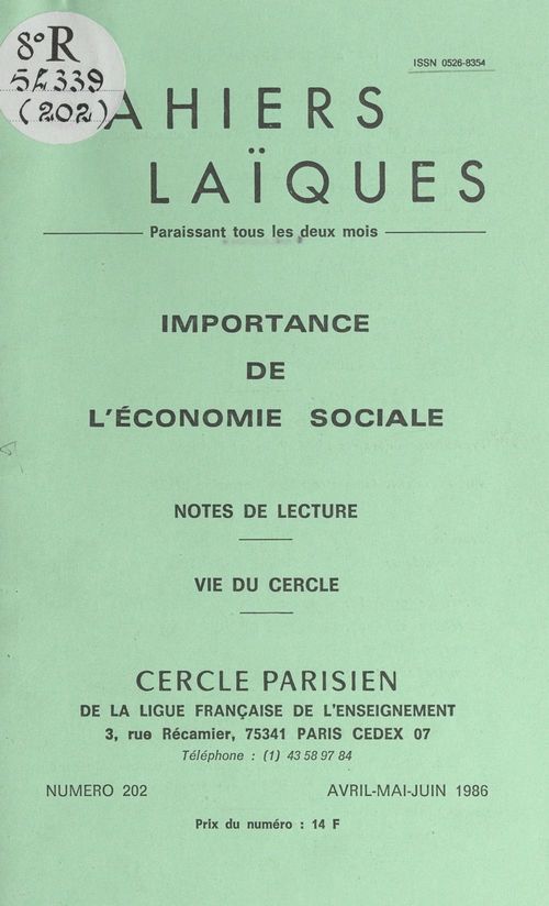 ebook cover of Importance de l'économie sociale, by Louis Lafourcade, Rene Teulade, Yves Coppens