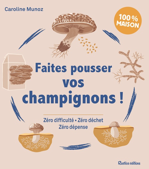 Couverture ebook de Faites pousser vos champignons !, de Caroline Munoz