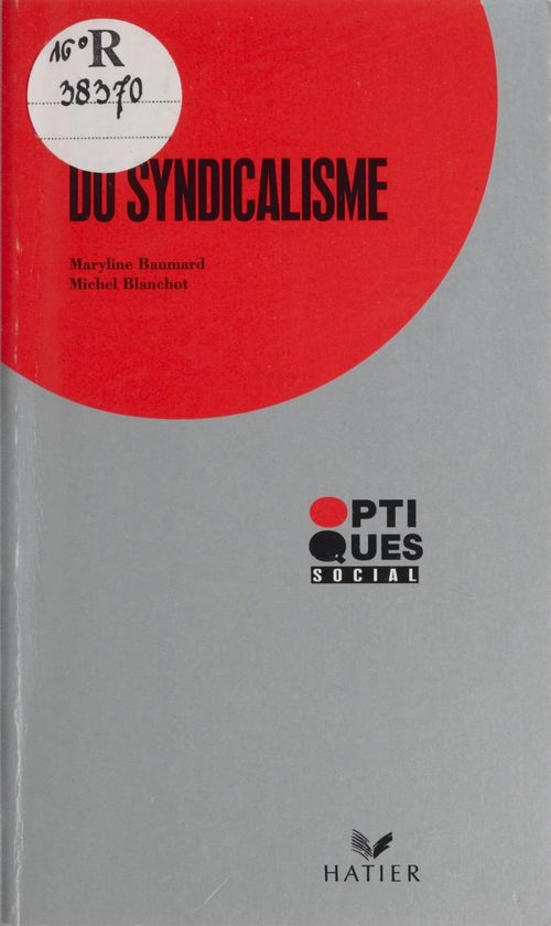 Couverture ebook de Crise du syndicalisme, de Baumard-M+Blanchot-M