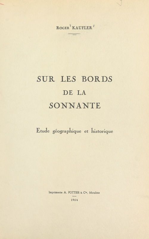 Couverture ebook de Sur les bords de la Sonnante, de Roger Kaufler
