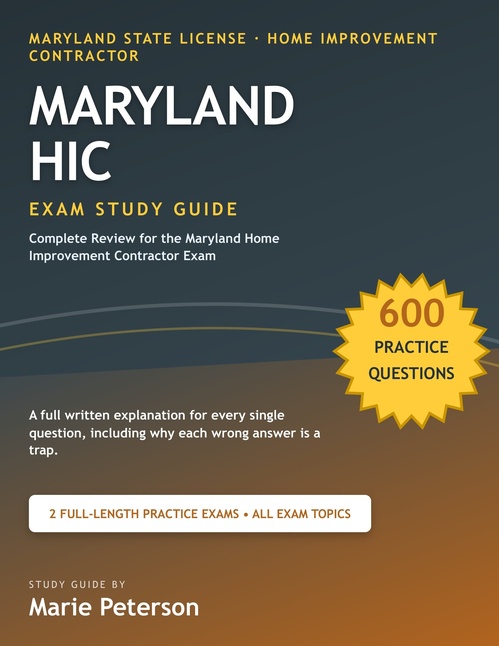 ebook cover of Maryland Home Improvement Contractor Exam Study Guide, by Marie Peterson