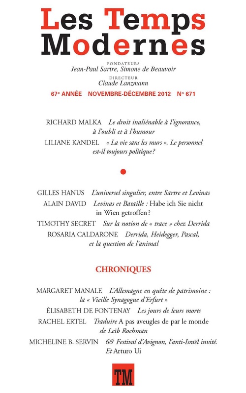 ebook cover of Les Temps Modernes N° 671 N° 671, by Revue Les Temps Modernes