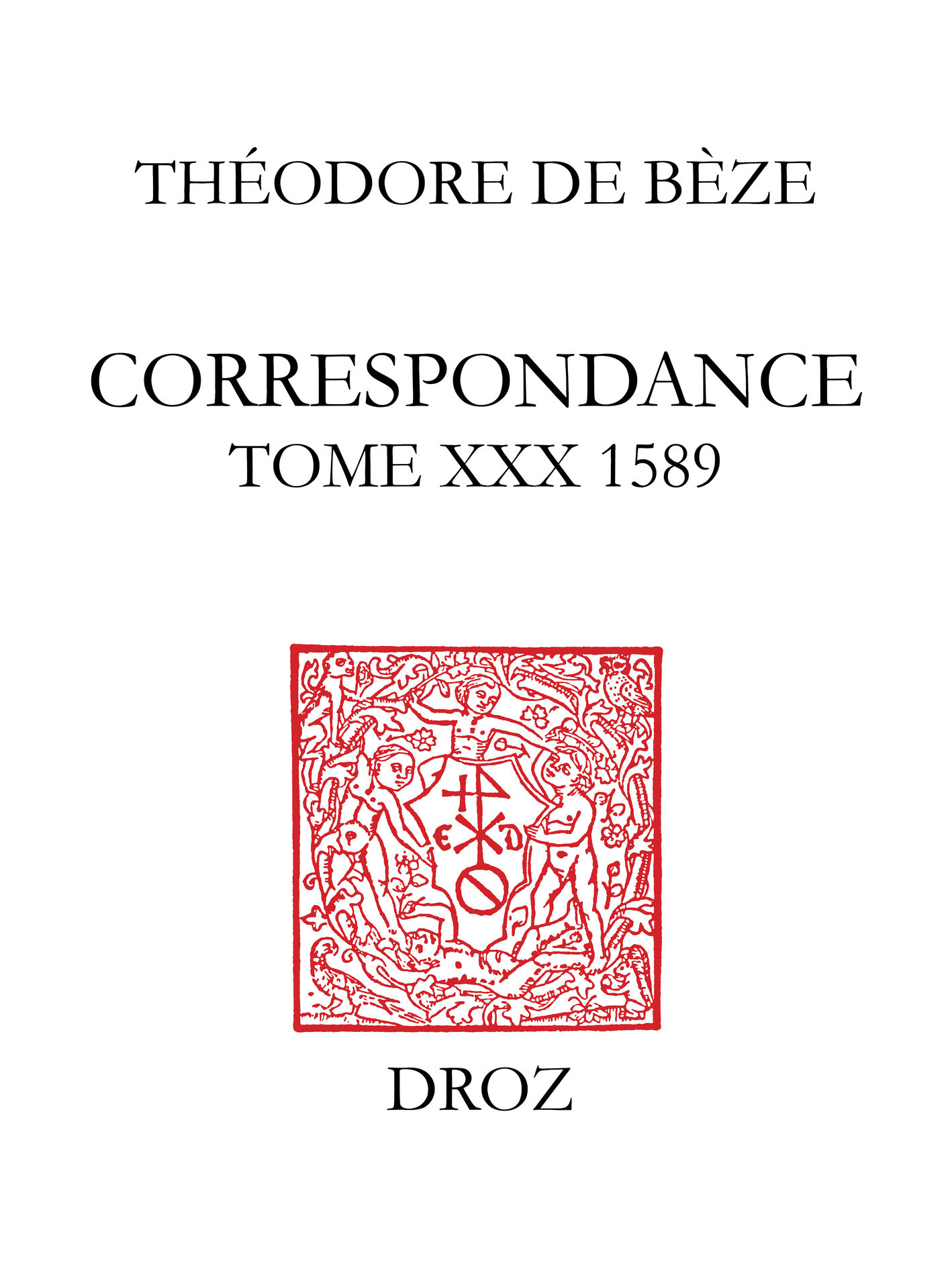 ebook cover of Correspondance, by Théodore de Bèze