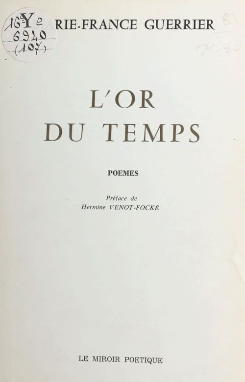 ebook cover of L'or du temps, by Marie-France Guerrier