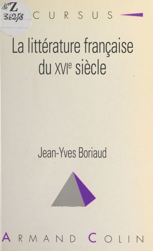 ebook cover of La littérature française du XVIe siècle, by Jean-Yves Boriaud