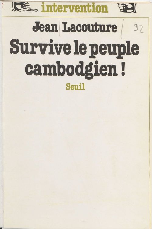 ebook cover of Survive le peuple cambodgien !, by Lacouture Jean