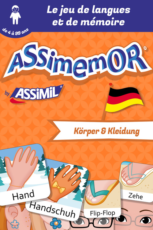 Couverture ebook de Assimemor - Mes premiers mots allemands : Körper und Kleidung, de Celadon, Lea Fabre