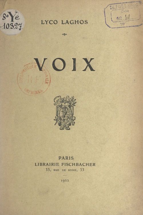 Couverture ebook de Voix, de Lyco Laghos