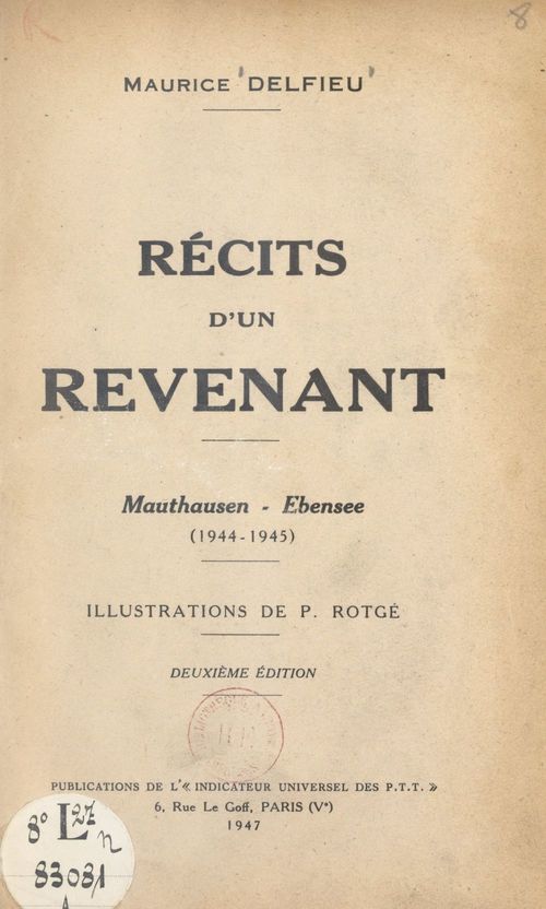 ebook cover of Récits d'un revenant : Mauthausen, Ebensee (1944-1945), by Maurice Delfieu
