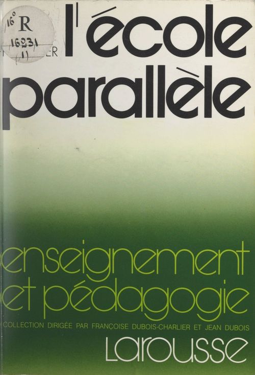 ebook cover of L'école parallèle, by Louis Porcher