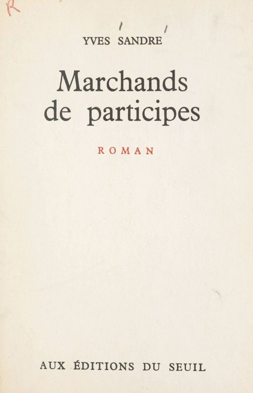 ebook cover of Marchands de participes, by Yves Sandre