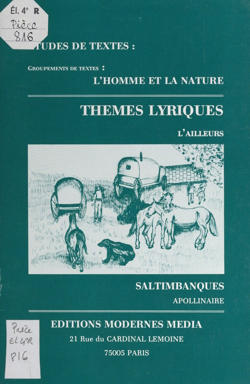 ebook cover of Saltimbanques, Apollinaire, by Anne-Marie Marina-Mediavilla