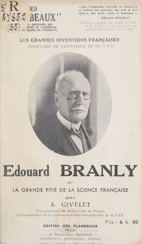 ebook cover of Édouard Branly, by Armand Givelet