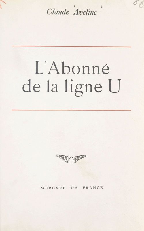 ebook cover of L'abonné de la ligne U, by Claude Aveline