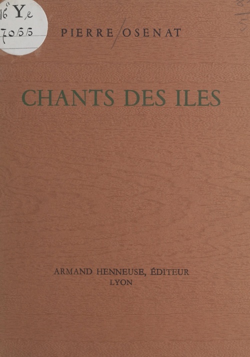 Couverture ebook de Chants des îles, de Pierre Osenat