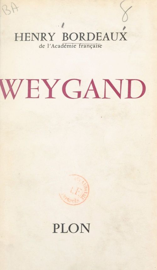 Couverture ebook de Weygand, de Henry Bordeaux
