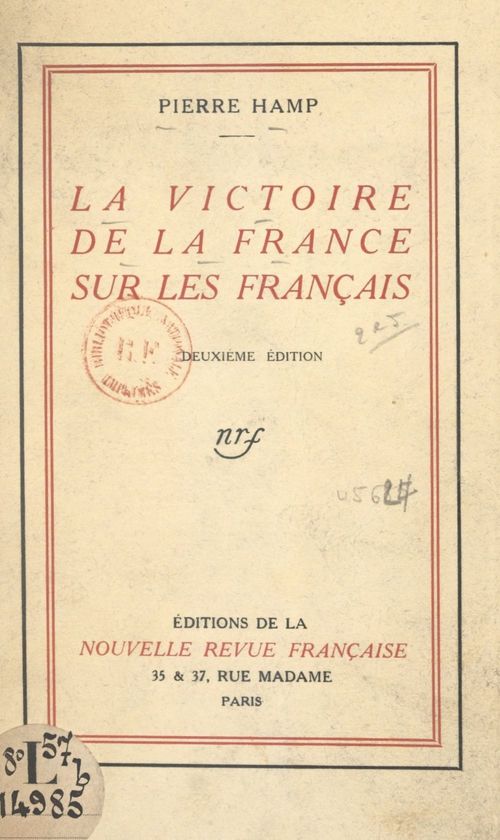ebook cover of La victoire de la France sur les Français, by Pierre Hamp