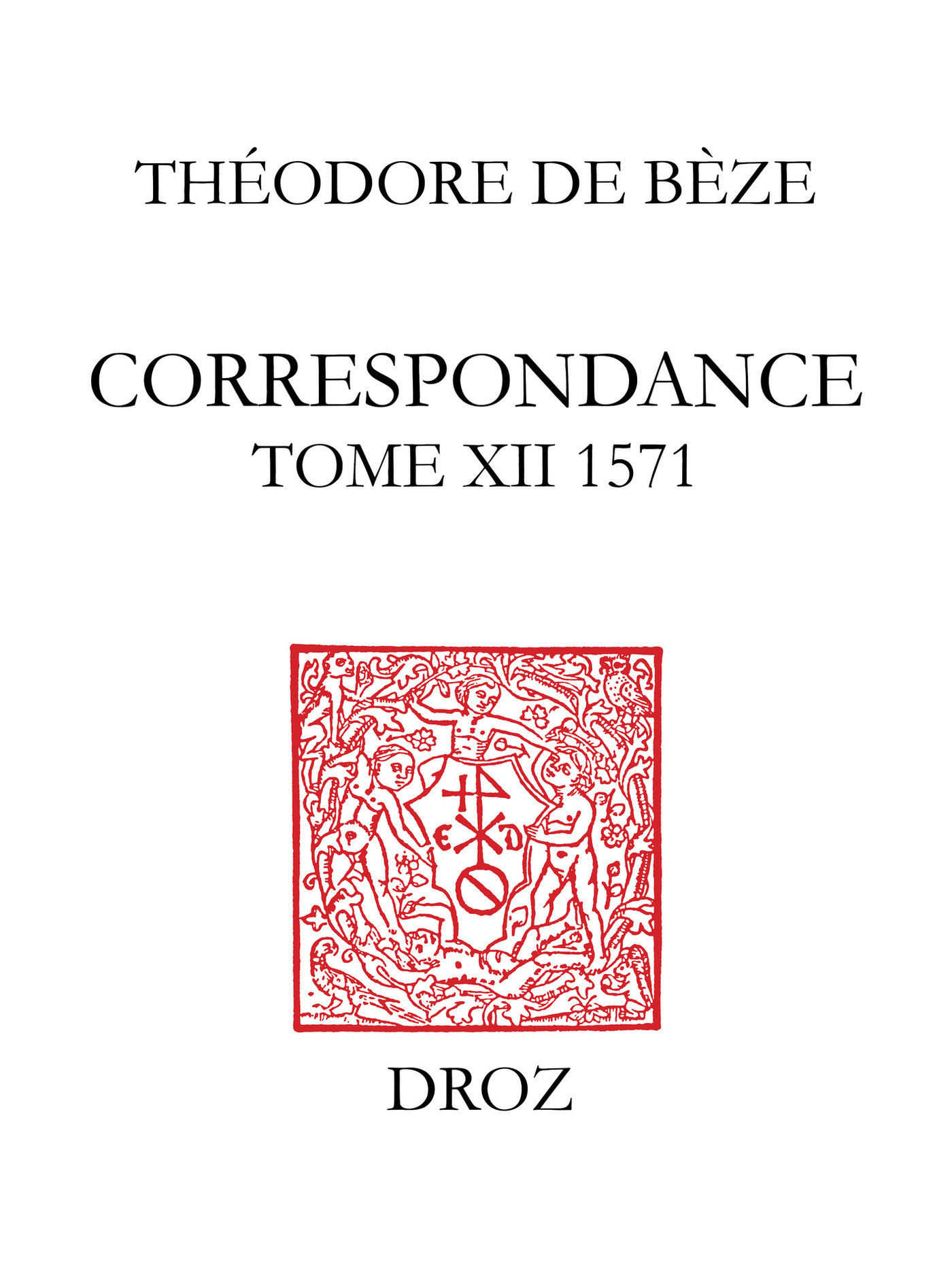 Couverture ebook de Correspondance, de De B Ze Th Odore