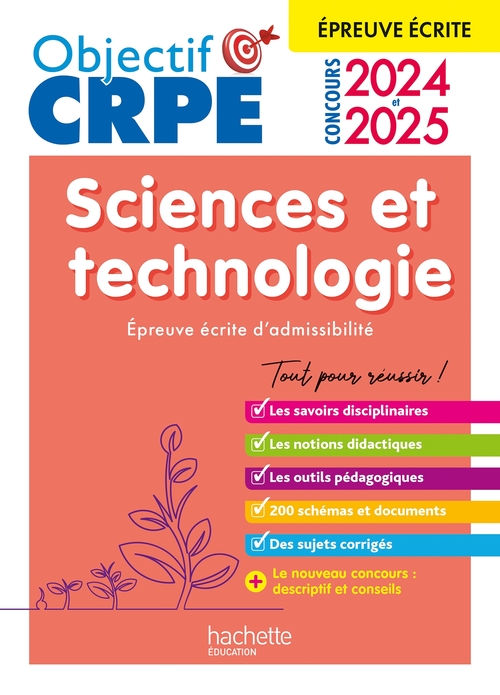 ebook cover of Objectif CRPE 2025 - Sciences et technologie - épreuve écrite d'admissibilité, by Soria Hamdani-Bennour, Yvonne Orsini, Philippe Savina