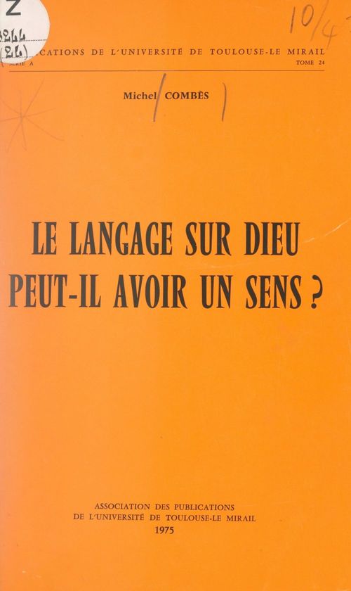 Couverture ebook de Le langage sur Dieu peut-il avoir un sens ?, de Michel Combes