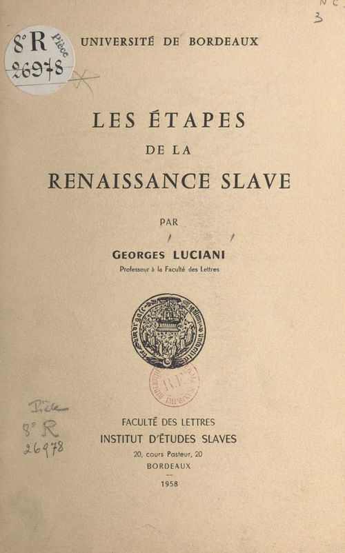 ebook cover of Les étapes de la renaissance slave, by Georges Luciani