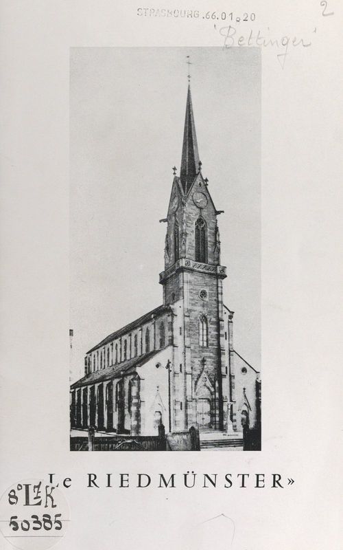 Couverture ebook de Le Riedmünster, de Jean Bettinger, Joseph Ludaescher