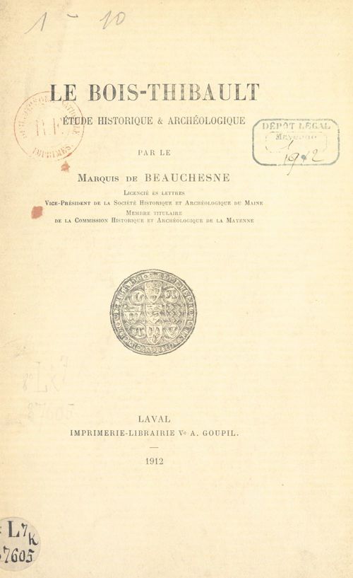ebook cover of Le Bois-Thibault, by De Beauchesne