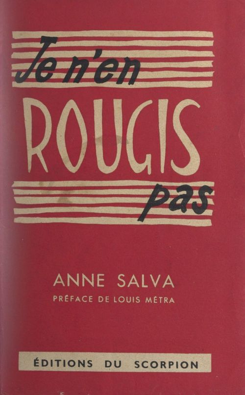 Couverture ebook de Je n'en rougis pas, de Anne Salva