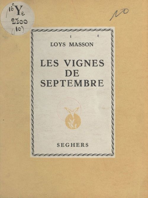 Couverture ebook de Les vignes de septembre, de Loys Masson