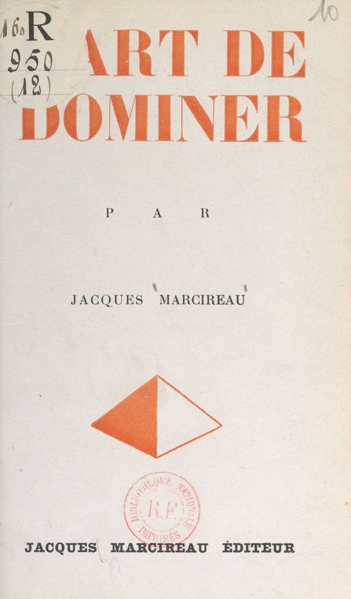 ebook cover of L'art de dominer, by Jacques Marcireau
