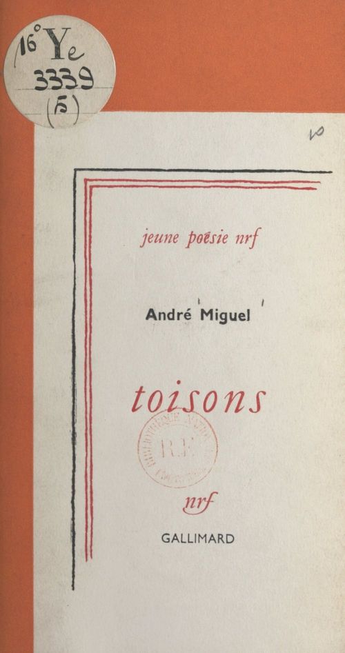 ebook cover of Toisons, by André Miguel