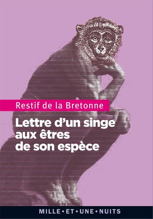 Couverture ebook de Lettre d'un singe aux autres de son espèce, de Nicolas-Edme Rétif de La Bretonne