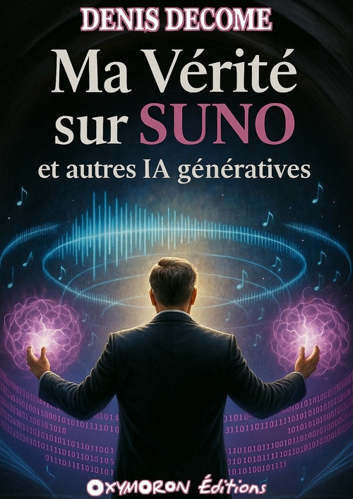 Couverture ebook de Ma Vérité sur SUNO et autres IA génératives, de Denis Decome