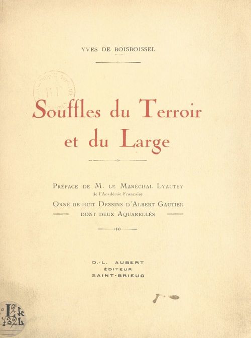 Couverture ebook de Souffles du terroir et du large, de Yves De Boisboissel