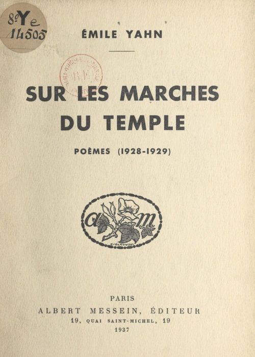 Couverture ebook de Sur les marches du temple, de Emile Yahn