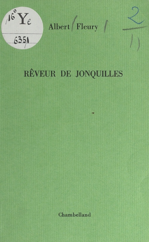 ebook cover of Rêveur de jonquilles, by Albert Fleury
