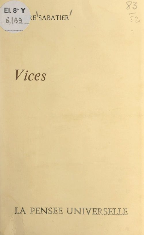 ebook cover of Vices, by Pierre Sabatier