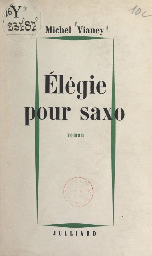 ebook cover of Élégie pour saxo, by Michel Vianey