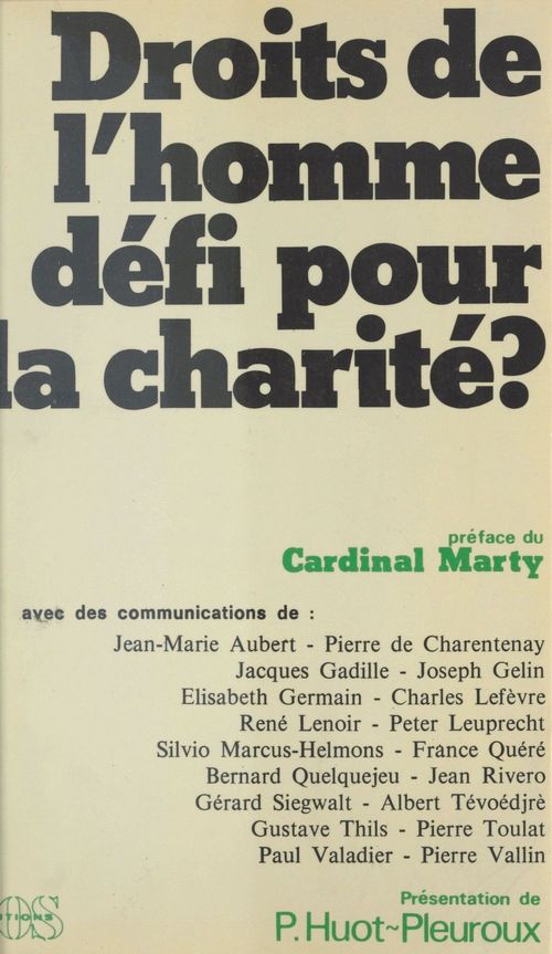 ebook cover of Droits de l'homme, défi pour la charité ?, by Paul Huot-Pleuroux