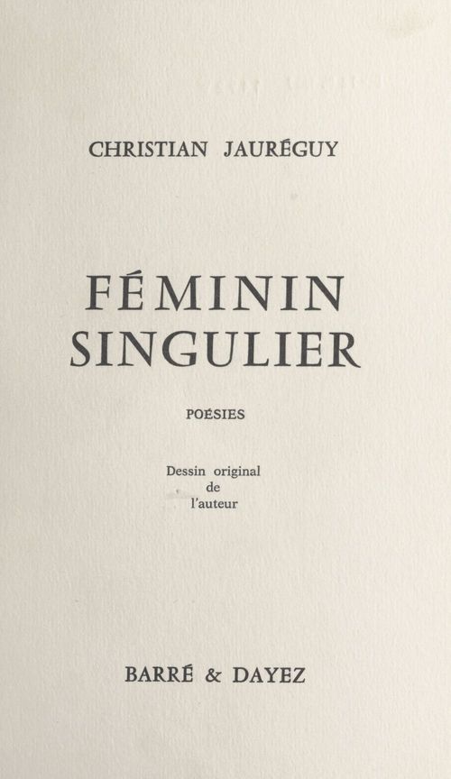 Couverture ebook de Féminin singulier, de Christian Jaureguy