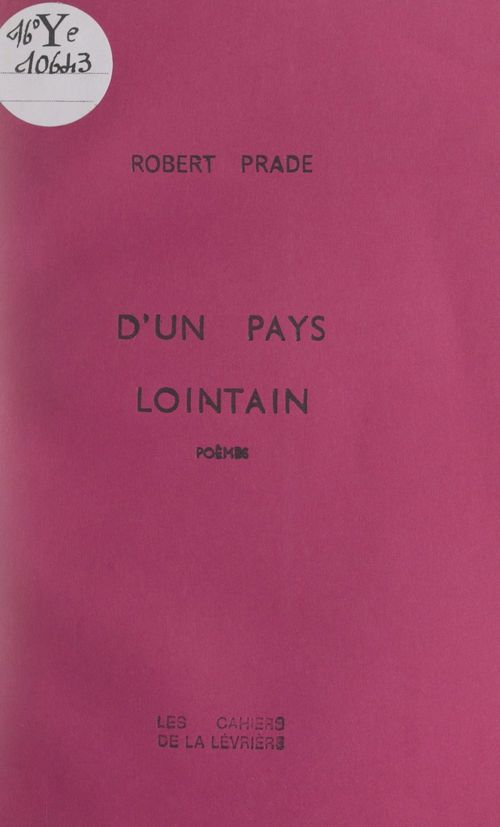 Couverture ebook de D'un pays lointain, de Robert Prade