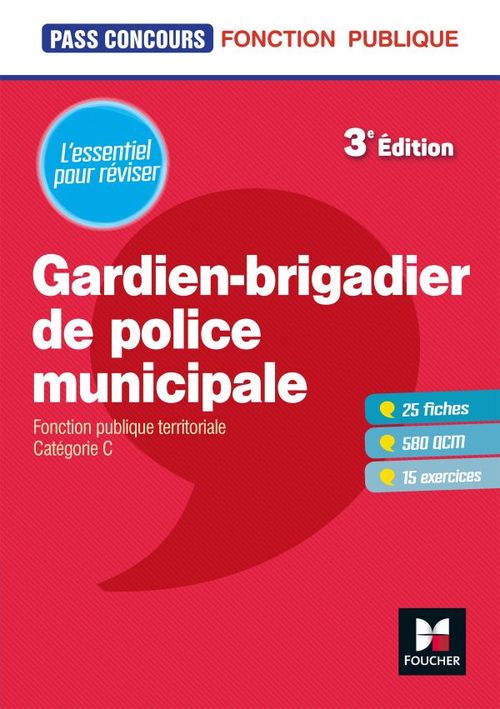 Couverture ebook de Pass'Concours - Gardien de police municipale - Catégorie C - Révision et entraînement, de Isabelle Prouteau, Véronique Saunier, Florence Abdoul-Dorion