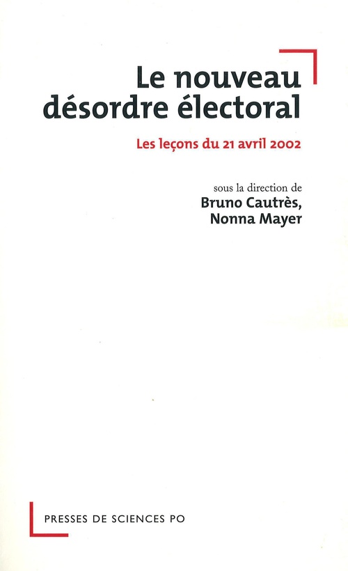 ebook cover of Le nouveau désordre électoral, by Bruno Cautrès, Nonna Mayer