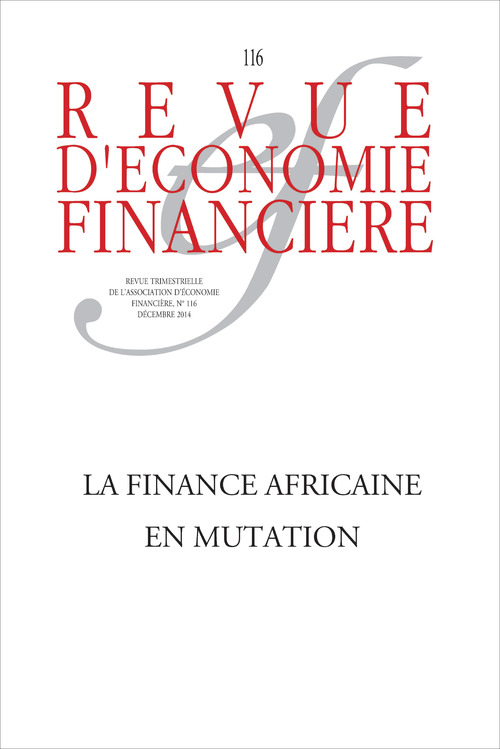 Couverture ebook de La finance africaine en mutation, de Revue D'Economie Financiere