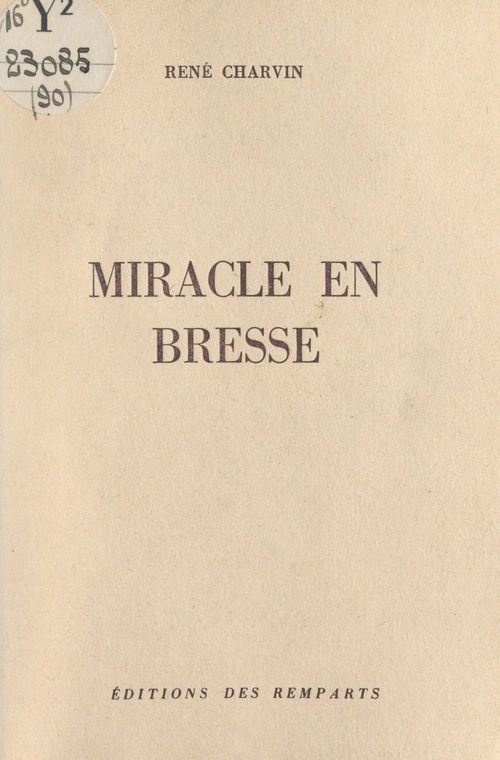 ebook cover of Miracle en Bresse, by Rene Charvin
