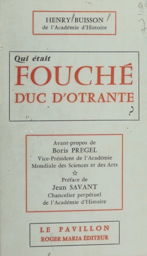 ebook cover of Qui était Fouché, Duc d'Otrante ?, by Henry Buisson