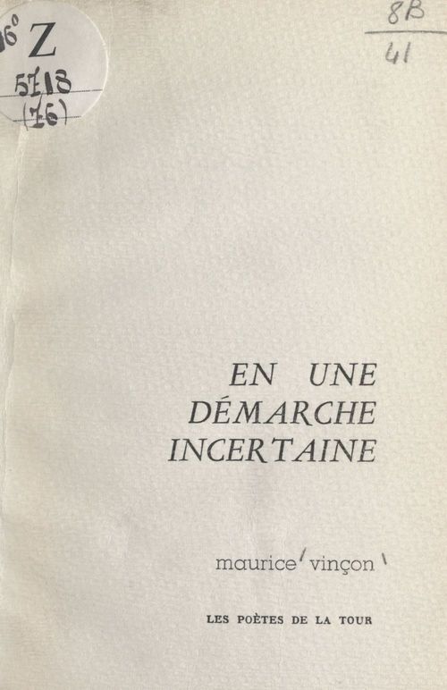ebook cover of En une démarche incertaine, by Maurice Vincon